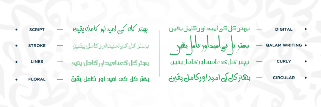 primary styles Urdu fonts