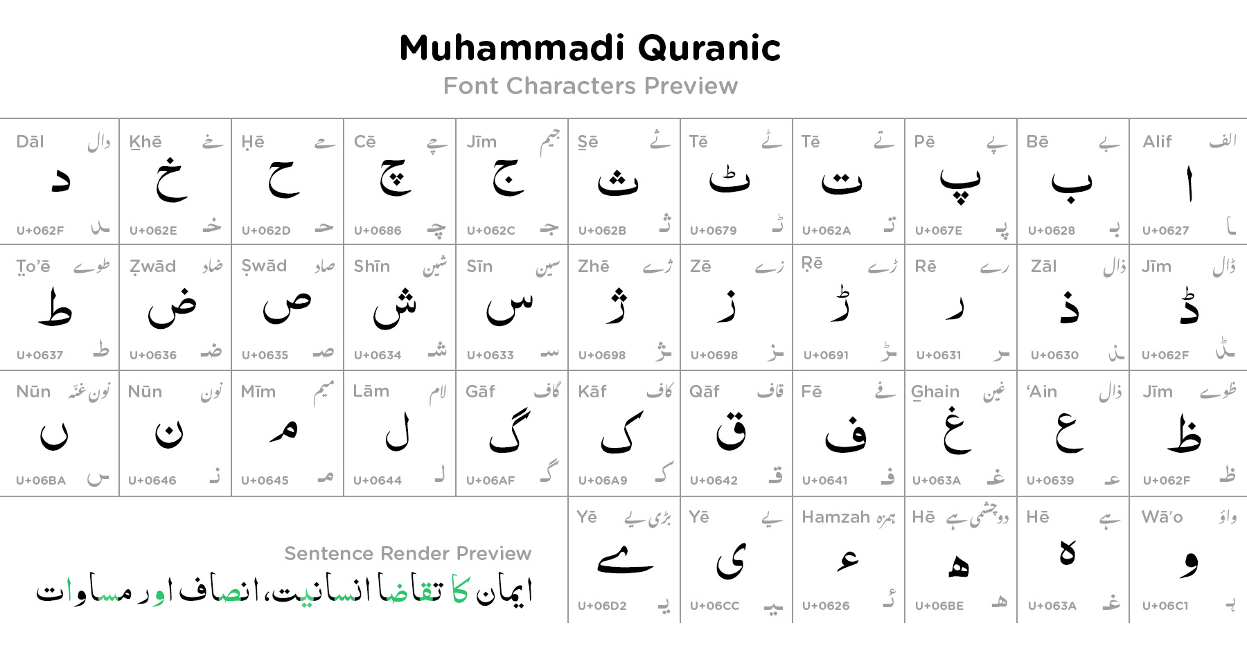 Muhammadi Quranic • Download Free Urdu Fonts & Typefaces